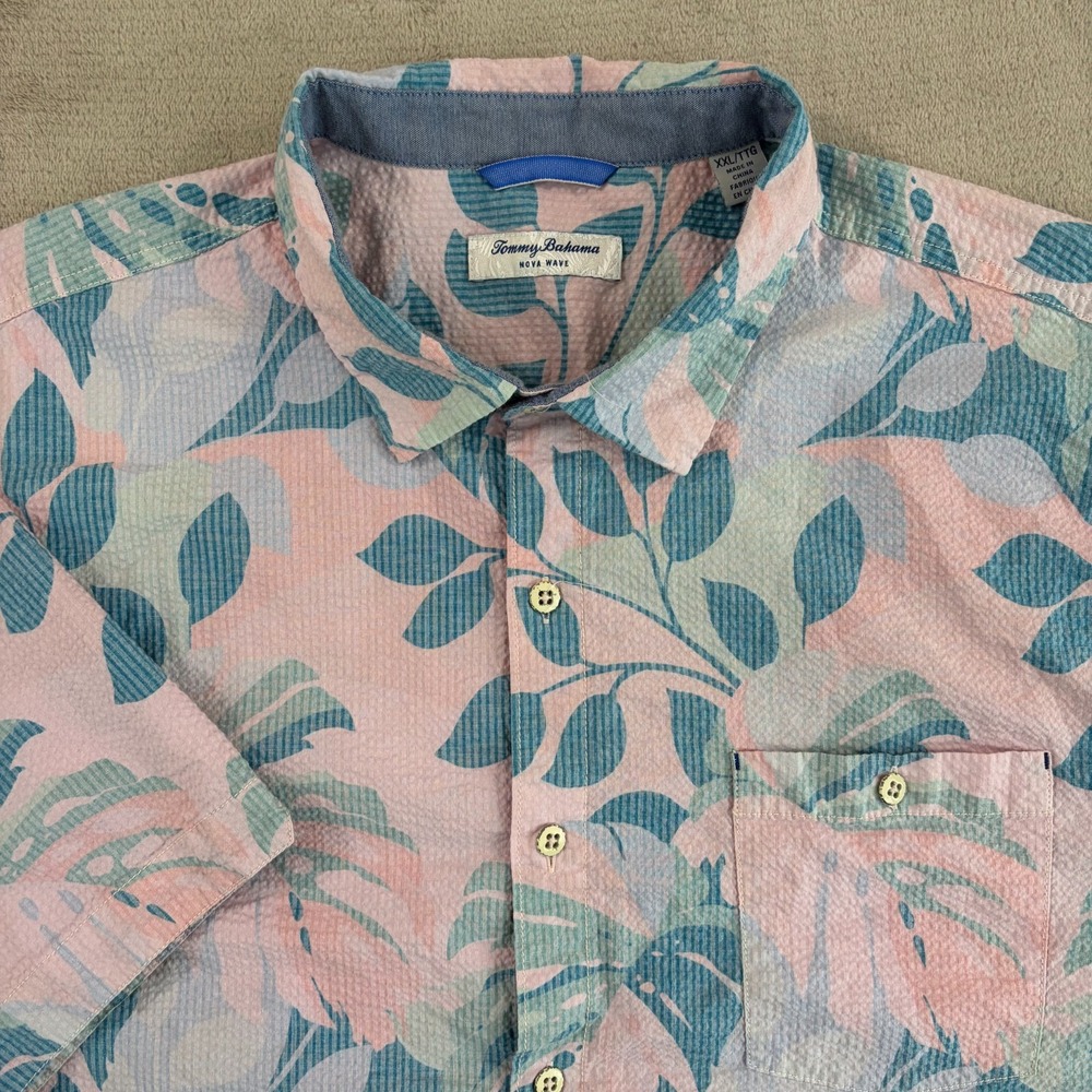 Tommy Bahama Nova Wave Beach Day Blooms Shirt Men 2XL Multi Reverse Print Floral